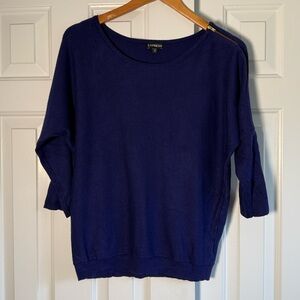 Express: 3/4 Sleeve Dolman with Zipper Accent